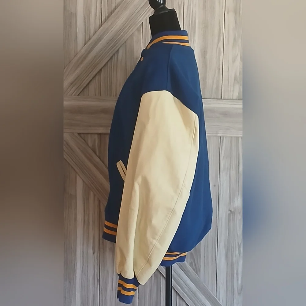DeLong Blue and Cream Men's Varsity Jacket. (Size XL) NWT - Picture 4 of 10